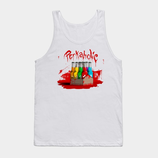 Zombie 8-Pack Bloodied Perkaholic on White Tank Top by LANStudios